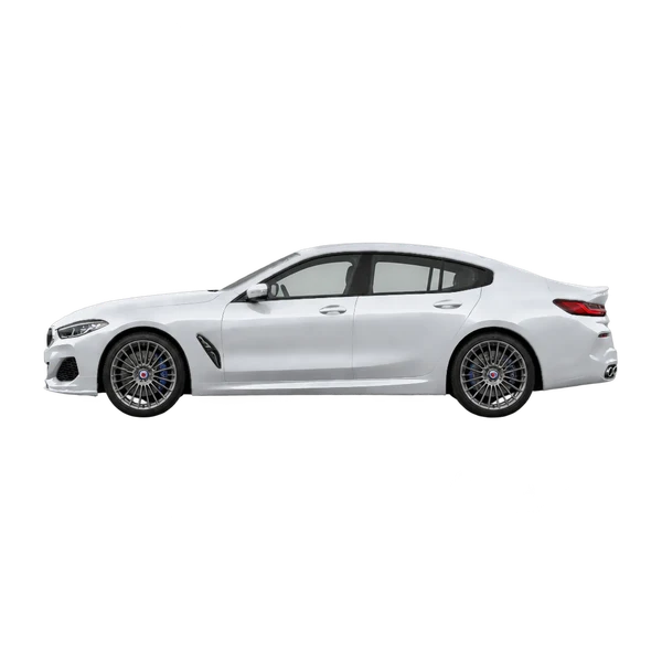 BMW Alpina B8 2025 argent, vue côté (vers la gauche)