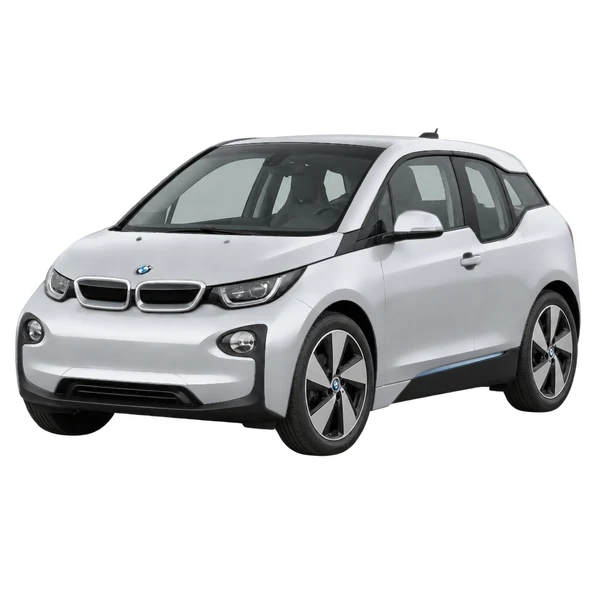 2013 BMW i3 in Silber, Ansicht: Dreiviertelansicht vorne (nach links gerichtet)