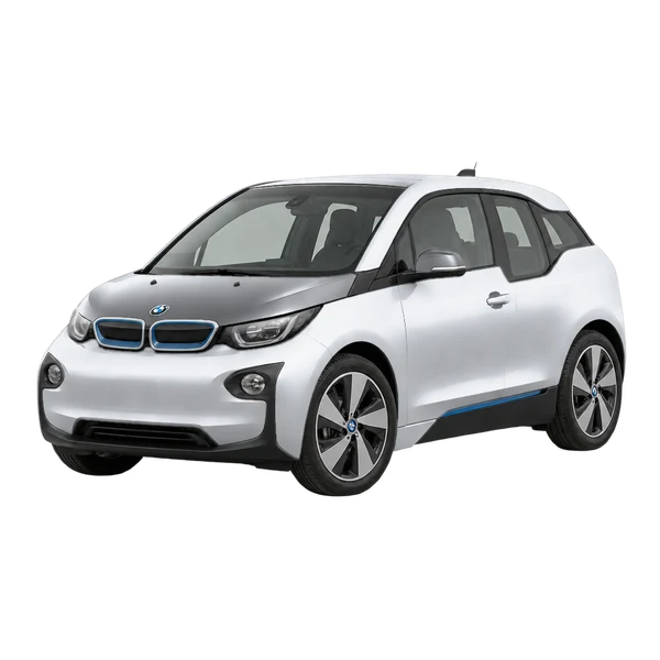 2018 BMW i3 in Silber, Ansicht: Dreiviertelansicht vorne (nach links gerichtet)