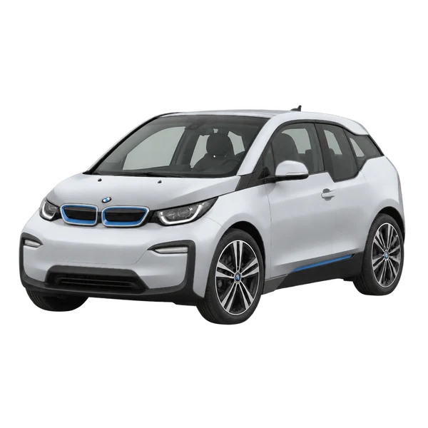 2019 BMW i3 in Silber, Ansicht: Dreiviertelansicht vorne (nach links gerichtet)