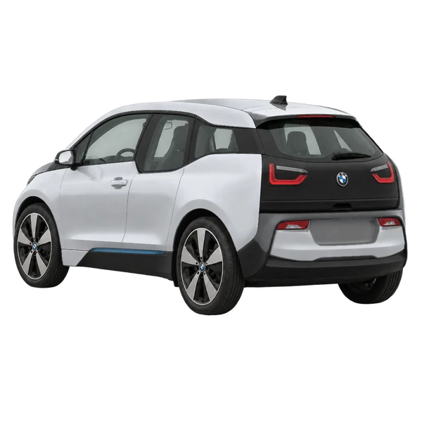 2020 BMW i3 in Silber, Ansicht: Dreiviertelansicht von hinten (nach links gerichtet)