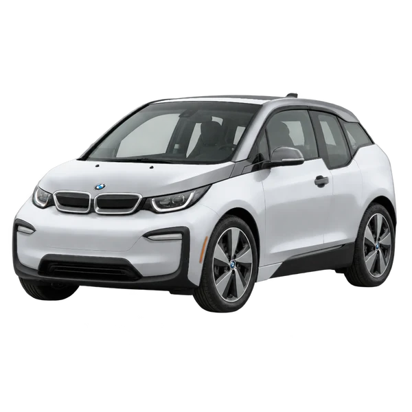 2021 BMW i3 in Silber, Ansicht: Dreiviertelansicht vorne (nach links gerichtet)
