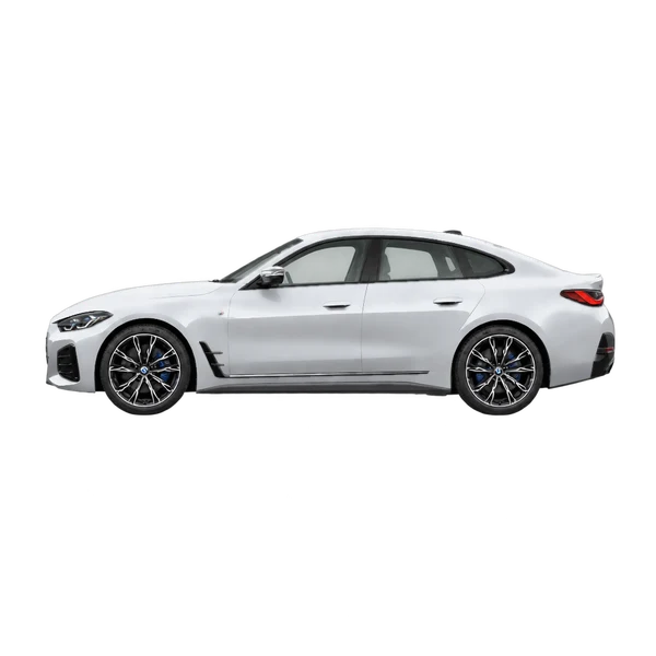 2026 BMW I4 M60 Xdrive in Silber, Ansicht: Seite (nach links gerichtet)