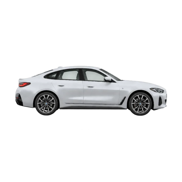 BMW I4 Xdrive40 2026 prata, vista lateral (voltada para a direita)