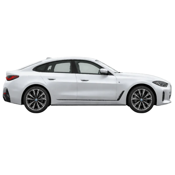 2021 BMW i4 in Silber, Ansicht: Seite (nach rechts gewandt)