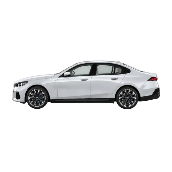 2023 BMW i5 in Silber, Ansicht: Seite (nach links gerichtet)