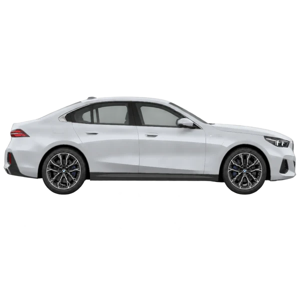 2023 BMW i5 in Silber, Ansicht: Seite (nach rechts gewandt)