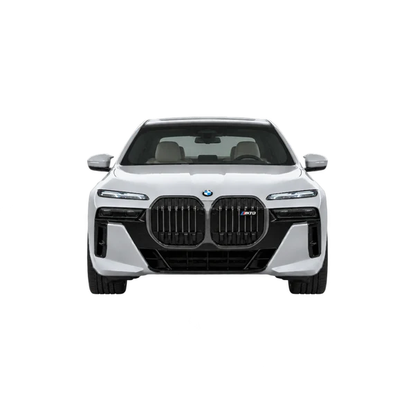 BMW I7 M70 Xdrive 2026 argent, vue avant