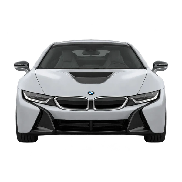 BMW i8 2015 prata, vista frente