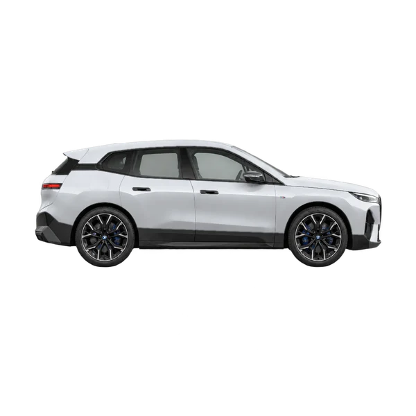 BMW IX M70 Xdrive 2026 argent, vue profil (tourné vers la droite)