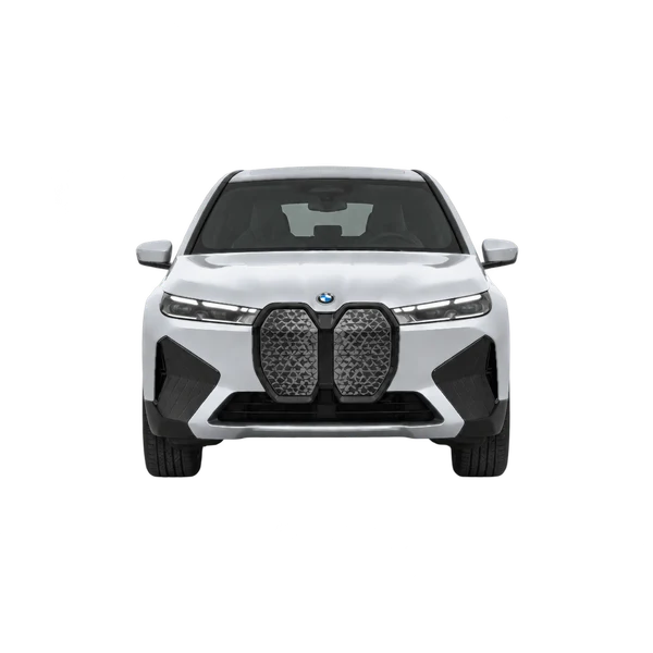 BMW IX Xdrive45 2026 en plateado, vista frontal
