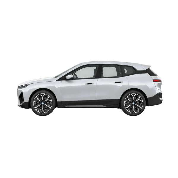 2026 BMW IX Xdrive60 in Silber, Ansicht: Seite (nach links gerichtet)