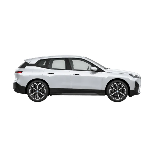 2026 BMW IX Xdrive60 in Silber, Ansicht: Seite (nach rechts gewandt)