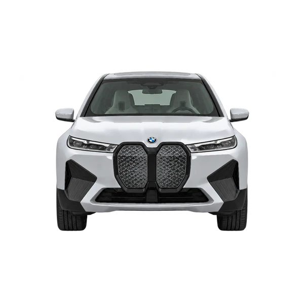 BMW iX 2024 prata, vista frente