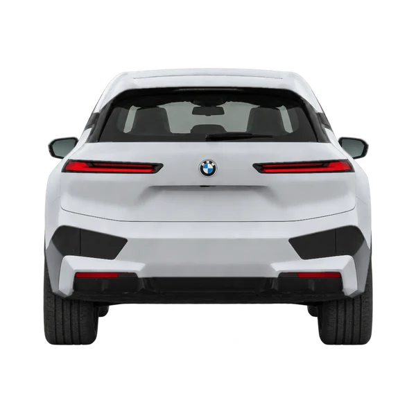 BMW iX 2024 prata, vista traseira