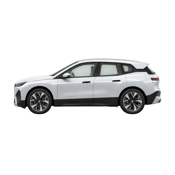 2025 BMW iX in Silber, Ansicht: Seite (nach links gerichtet)