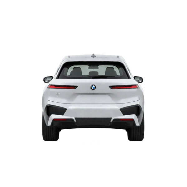 BMW iX 2026 prata, vista traseira