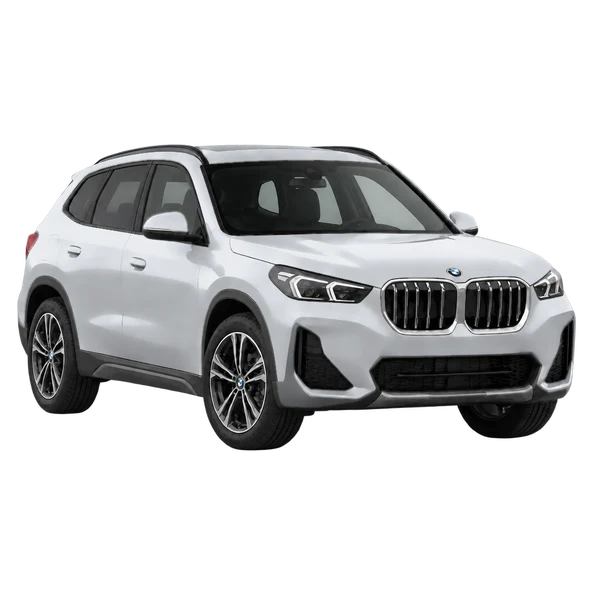 2024 BMW IX1 in Silber, Ansicht: Dreiviertelansicht vorne (nach rechts)