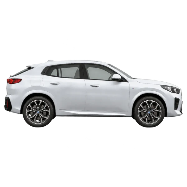 シルバーの2025 BMW IX2（側面（右向き）ビュー）