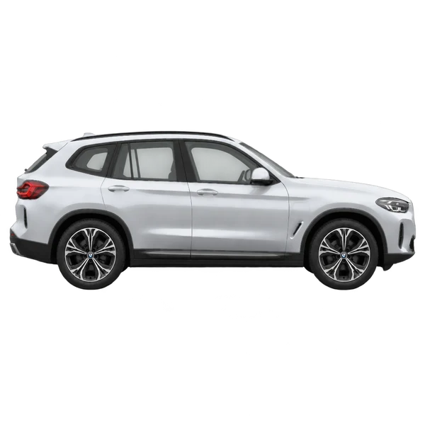 2025 BMW IX3 in Silber, Ansicht: Seite (nach rechts gewandt)
