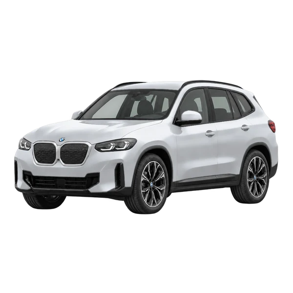2026 BMW IX3 in Silber, Ansicht: Dreiviertelansicht vorne (nach links gerichtet)
