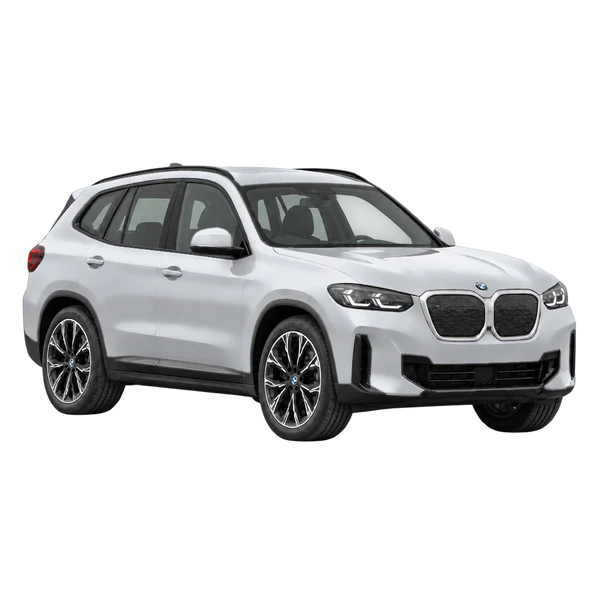 2026 BMW IX3 in Silber, Ansicht: Dreiviertelansicht vorne (nach rechts)