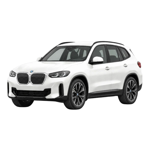 2026 BMW IX3 in weiß, Ansicht: Dreiviertelansicht vorne (nach links gerichtet)