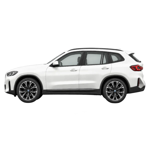 2026 BMW IX3 in weiß, Ansicht: Seite (nach links gerichtet)