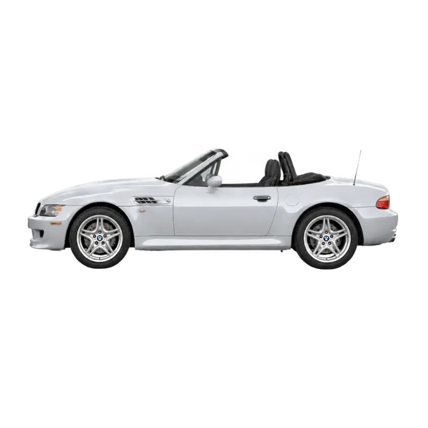 BMW M Roadster 2003 prata, vista lateral (voltada para a esquerda)