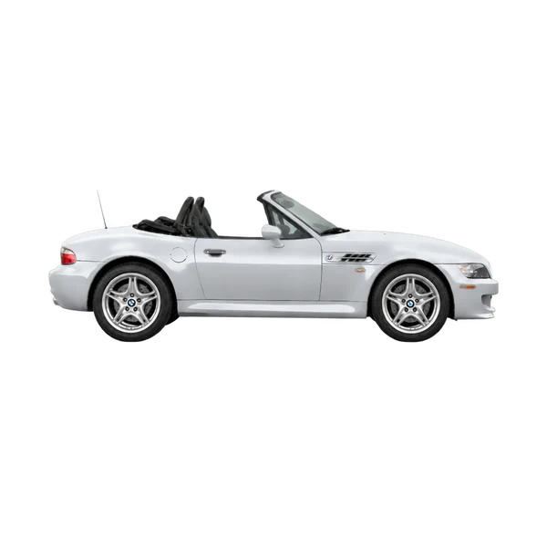 BMW M Roadster 2003 prata, vista lateral (voltada para a direita)