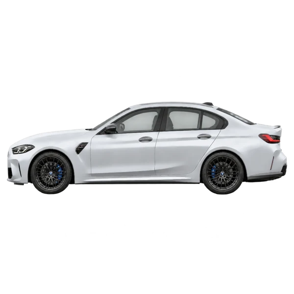 BMW M Series 2025 argent, vue côté (vers la gauche)