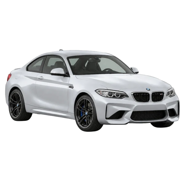 BMW M2 2015 باللون فضي، منظر منظر أمامي بزاوية ثلاثة أرباع (متجه لليسار)