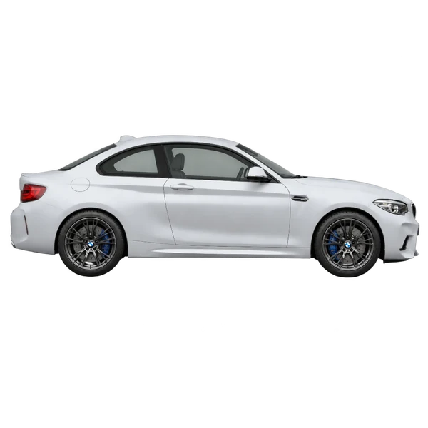 BMW M2 2016 باللون فضي، منظر منظر جانبي (باتجاه اليمين)