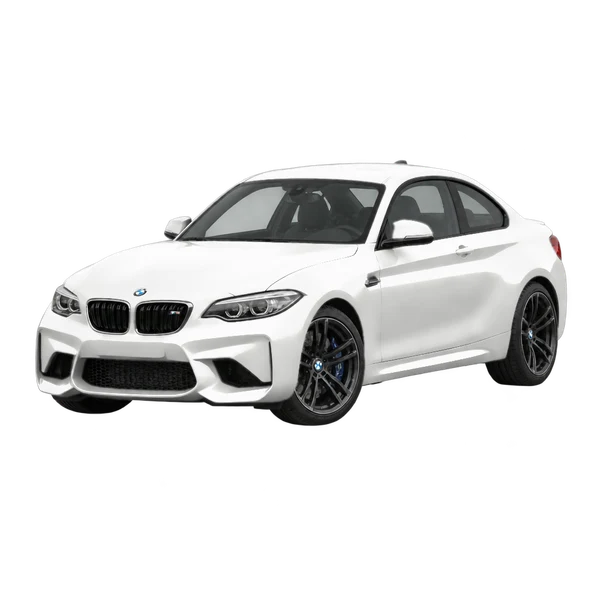BMW M2 2016 باللون أبيض، منظر منظر أمامي بزاوية ثلاثة أرباع (متجه لليسار)