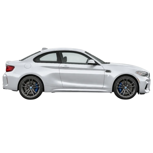 BMW M2 2018 باللون فضي، منظر منظر جانبي (باتجاه اليمين)