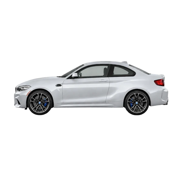 BMW M2 2021 argent, vue côté (vers la gauche)