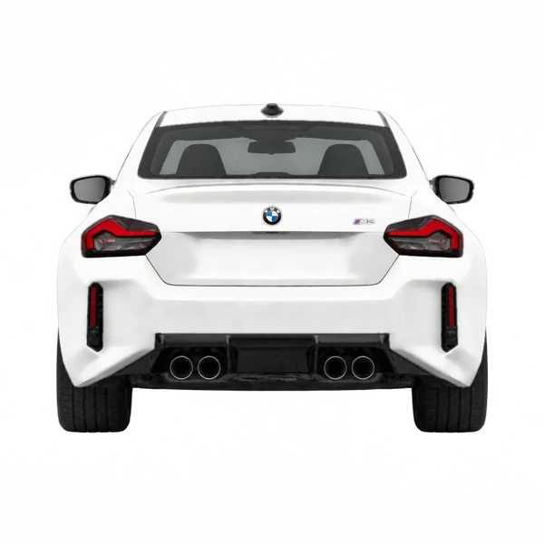 BMW M2 2023 باللون أبيض، منظر من الخلف