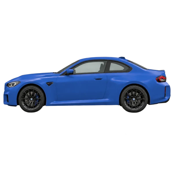 blue 2027 BMW M2 side (facing left) view