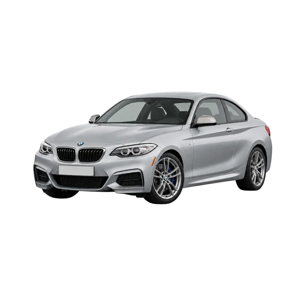 2016 BMW M235i in Silber, Ansicht: Dreiviertelansicht vorne (nach links gerichtet)