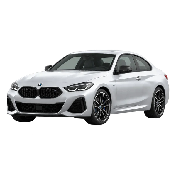 2024 BMW M235i in Silber, Ansicht: Dreiviertelansicht vorne (nach links gerichtet)