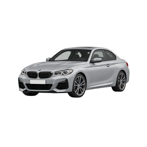 2021 BMW M240i in Silber, Ansicht: Dreiviertelansicht vorne (nach links gerichtet)