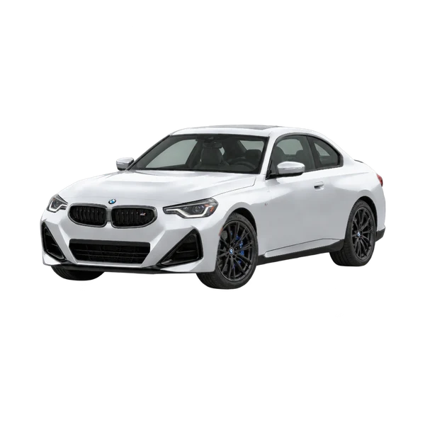 2022 BMW M240i in Silber, Ansicht: Dreiviertelansicht vorne (nach links gerichtet)