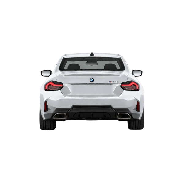 BMW M240i 2024 باللون فضي، منظر من الخلف