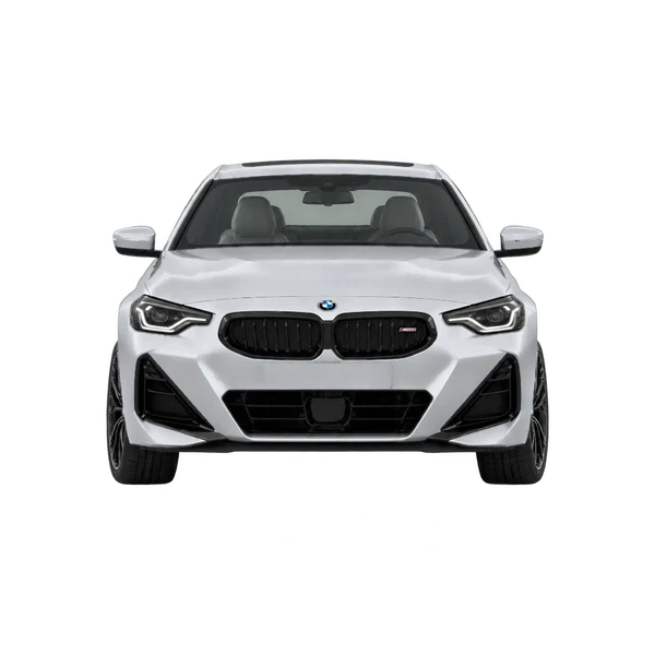 BMW M240i 2025 باللون فضي، منظر أمامي