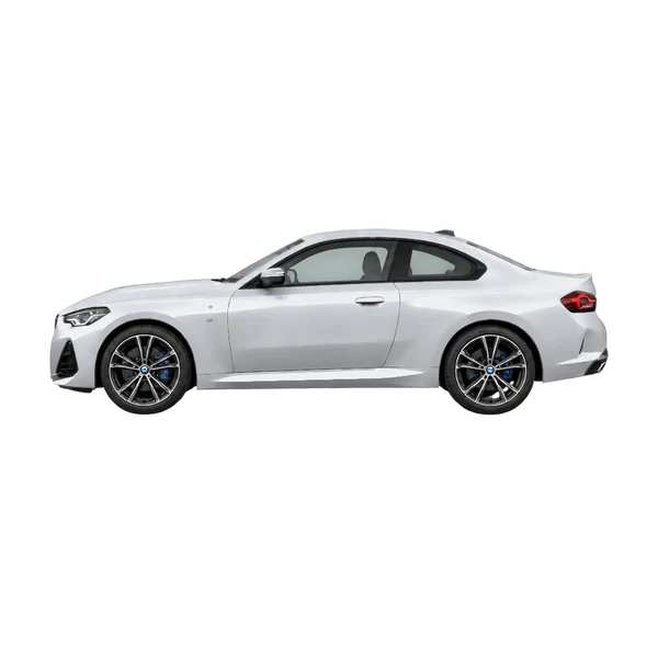 2026 BMW M240i in Silber, Ansicht: Seite (nach links gerichtet)