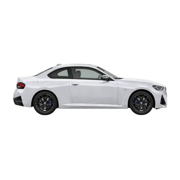 BMW M240i 2027 en plateado, vista lateral (hacia la derecha)