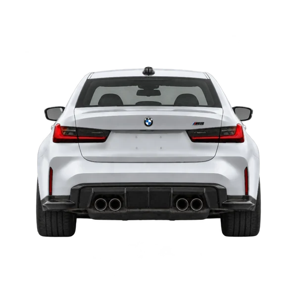 BMW M3 Competition 2021 prata, vista traseira