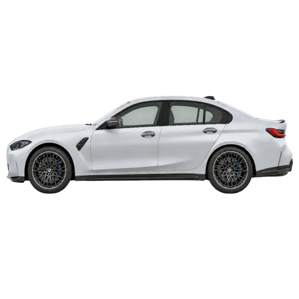 2027 BMW M3 Sedan in Silber, Ansicht: Seite (nach links gerichtet)