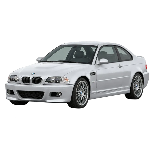 BMW M3 2002 argent, vue trois-quarts avant (orienté vers la gauche)