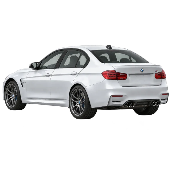2014 BMW M3 in Silber, Ansicht: Dreiviertelansicht von hinten (nach links gerichtet)